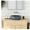 Image de Opzetwasbak rond Î¦41x14 cm keramiek zwart en blauw155065