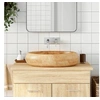 Image de Vasque à Poser, Evier de Salle de Bain avec Trou de Vidange, Lavabo avec Motifs Toilette Salle d'Eau, Marron Ovale 155079