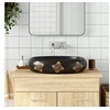 Image de Opzetwasbak ovaal 59x40x15 cm keramiek zwart en blauw155088