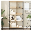 Image de Bibliothèque, Etagère à Livres avec 8 Compartiments, Meuble de Rangement Bureau Intérieur, Industriel, Chêne Sonoma Bois d'Ingénierie