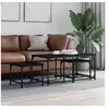 Image de Tables basses gigognes 3 pcs noir bois d'ingénierie 835389