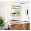 Image de Ensemble d'étagères murales avec barres 3 pcs chêne sonoma 835445