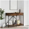 Image de Table console chêne fumé 100x39x78,5 cm bois d ingénierie