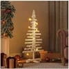 Image de Arbre de Noël en bois pour décoration 90 cm bois massif de pin 357994