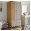 Image de Garde robe OLDEN gris et marron 76,5x53x172 cm bois massif pin