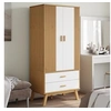 Image de Garde robe OLDEN blanc et marron 76,5x53x172 cm bois massif pin