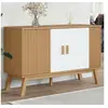 Image de Buffet, Meuble de Rangement avec Pieds, Armoire de Rangement, Organisateur Intérieur Salon, Moderne, Blanc et Marron 358611