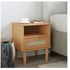 Image de Nachtkastje SENJA rattan-look 40x35x48 cm grenenhout bruin358010