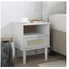 Image de Table de chevet SENJA aspect de rotin blanc bois de pin massif 358011