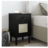Image de Table de chevet SENJA aspect de rotin noir bois de pin massif 358015