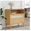 Image de Buffet SENJA aspect rotin marron 80x40x80 cm bois massif de pin 358019