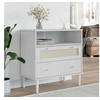 Image de Buffet SENJA aspect rotin blanc 80x40x80 cm bois massif de pin 358020
