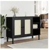 Image de Dressoir SENJA 112x40x80 cm rattan massief grenenhout zwart358030