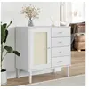 Image de Buffet SENJA aspect rotin blanc 80x40x80 cm bois massif de pin 358038