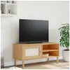 Image de Meuble TV SENJA aspect rotin marron 106x40x49cm bois massif pin 358040