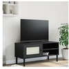 Image de Meuble TV SENJA aspect rotin noir 106x40x49cm bois massif pin358042