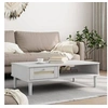 Image de Table basse SENJA aspect rotin blanc 100x55x33 cm bois massif 358047
