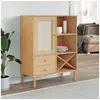 Image de Buffet SENJA aspect rotin marron 90x40x112cm bois massif de pin 358052