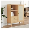Image de Buffet SENJA aspect rotin marron 90x40x112cm bois massif de pin 358055