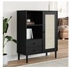 Image de Buffet SENJA aspect rotin noir 90x40x112cm bois massif de pin 358057