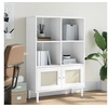 Image de Bibliothèque SENJA aspect de rotin blanc bois massif de pin 358062