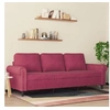 Image de Canapé à 3 places Rouge bordeaux 180 cm Velours