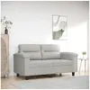 Image de Canapé à 2 places Gris clair 120 cm Tissu microfibre