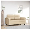 Image de Canapé à 2 places Crème 120 cm Tissu microfibre