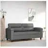 Image de Canapé à 2 places Gris foncé 140 cm Tissu microfibre