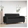 Image de Canapé à 2 places Noir 140 cm Tissu microfibre