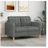 Image de Canapé à 2 places Gris foncé 120 cm Tissu