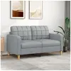 Image de Canapé à 2 places Gris clair 140 cm Tissu