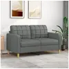 Image de Canapé à 2 places Gris foncé 140 cm Tissu