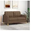 Image de Canapé à 2 places Marron 140 cm Tissu