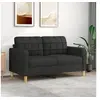 Image de Canapé à 2 places Noir 140 cm Tissu