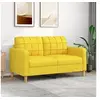 Image de Canapé à 2 places Jaune clair 140 cm Tissu