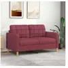 Image de Canapé à 2 places Rouge bordeaux 140 cm Tissu