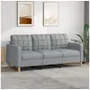 Image de Canapé à 3 places Gris clair 180 cm Tissu