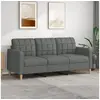 Image de Canapé à 3 places Gris foncé 180 cm Tissu