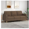Image de Canapé à 3 places Marron 180 cm Tissu
