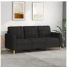 Image de Canapé à 3 places Noir 180 cm Tissu