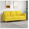 Image de Canapé à 3 places Jaune clair 180 cm Tissu