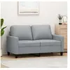 Image de Canapé à 2 places Gris clair 120 cm Tissu