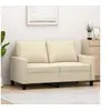 Image de Canapé à 2 places Crème 120 cm Tissu