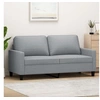 Image de Canapé à 2 places Gris clair 140 cm Tissu