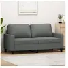 Image de Canapé à 2 places Gris foncé 140 cm Tissu