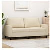 Image de Canapé à 2 places Crème 140 cm Tissu