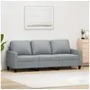 Image de Canapé à 3 places Gris clair 180 cm Tissu