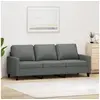 Image de Canapé à 3 places Gris foncé 180 cm Tissu