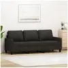 Image de Canapé à 3 places Noir 180 cm Tissu